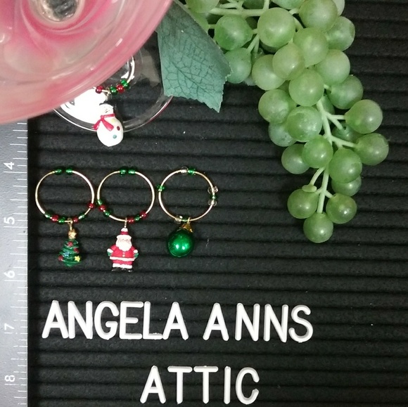 Christmas Theme Wine Glass Charms (4) - Picture 2 of 7